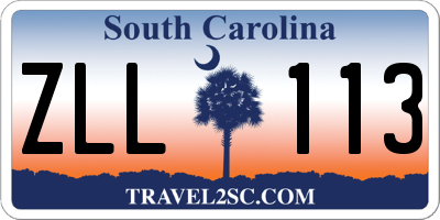 SC license plate ZLL113