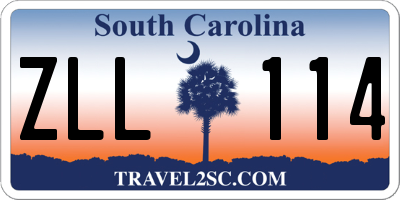 SC license plate ZLL114