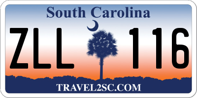 SC license plate ZLL116