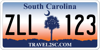 SC license plate ZLL123