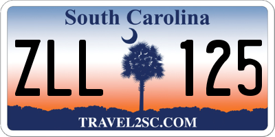 SC license plate ZLL125