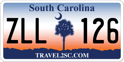 SC license plate ZLL126