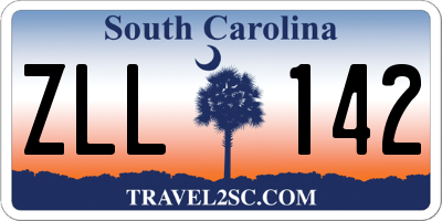 SC license plate ZLL142