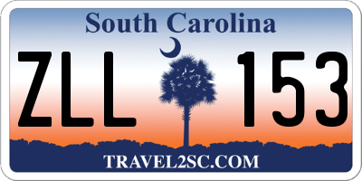 SC license plate ZLL153