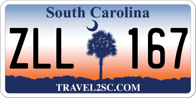 SC license plate ZLL167