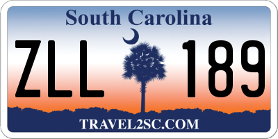 SC license plate ZLL189