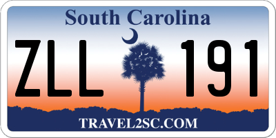 SC license plate ZLL191