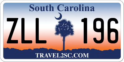 SC license plate ZLL196