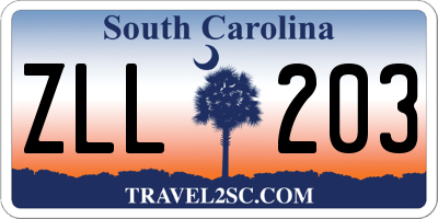 SC license plate ZLL203