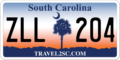 SC license plate ZLL204