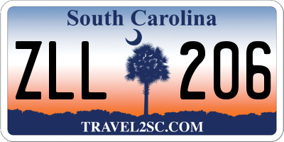 SC license plate ZLL206