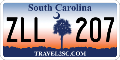 SC license plate ZLL207