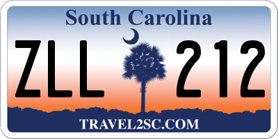SC license plate ZLL212