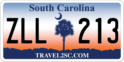 SC license plate ZLL213