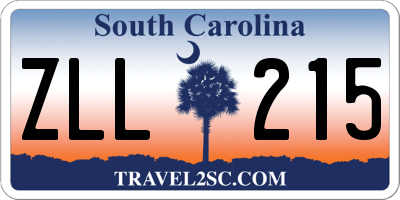 SC license plate ZLL215