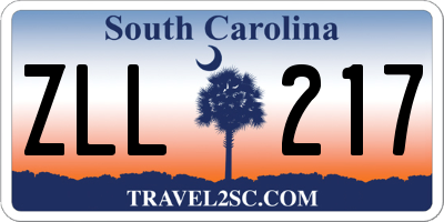 SC license plate ZLL217