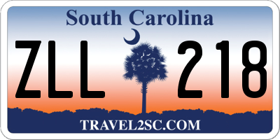 SC license plate ZLL218
