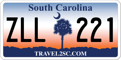 SC license plate ZLL221