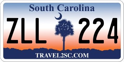 SC license plate ZLL224