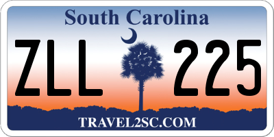 SC license plate ZLL225