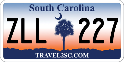 SC license plate ZLL227