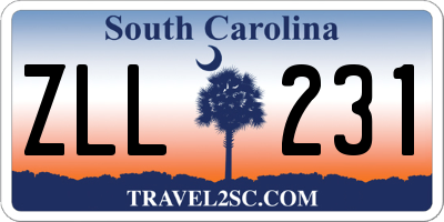 SC license plate ZLL231
