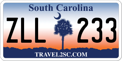 SC license plate ZLL233