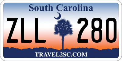 SC license plate ZLL280