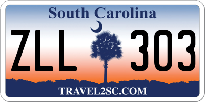 SC license plate ZLL303