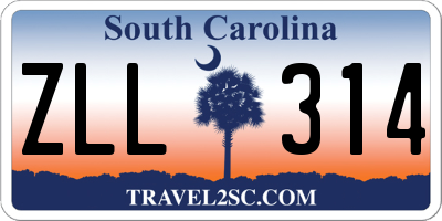 SC license plate ZLL314