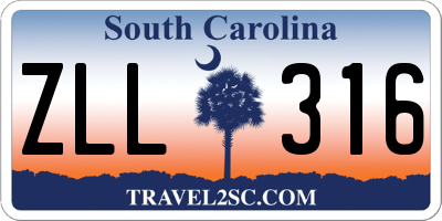 SC license plate ZLL316
