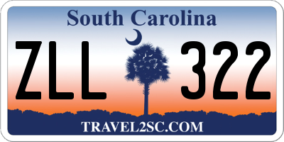 SC license plate ZLL322