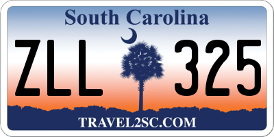 SC license plate ZLL325