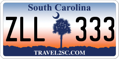 SC license plate ZLL333