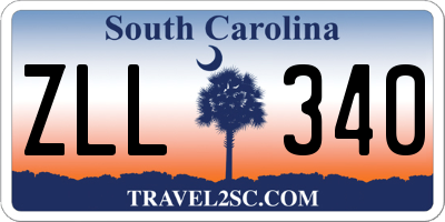 SC license plate ZLL340