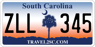 SC license plate ZLL345