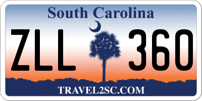 SC license plate ZLL360