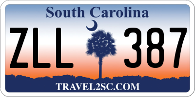 SC license plate ZLL387