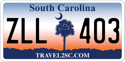 SC license plate ZLL403