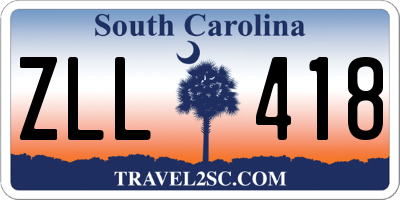 SC license plate ZLL418