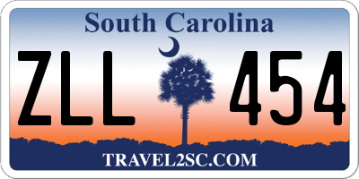 SC license plate ZLL454