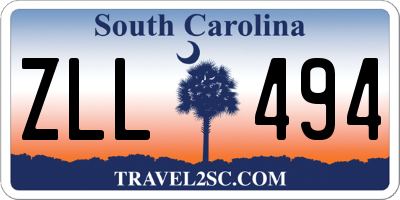 SC license plate ZLL494