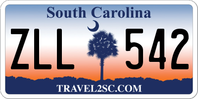 SC license plate ZLL542