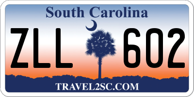 SC license plate ZLL602