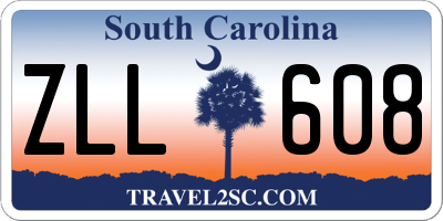 SC license plate ZLL608