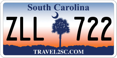 SC license plate ZLL722