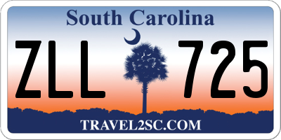 SC license plate ZLL725