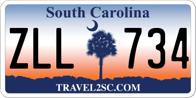 SC license plate ZLL734