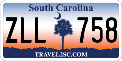 SC license plate ZLL758