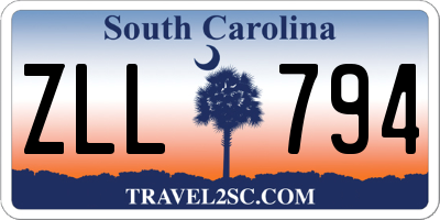 SC license plate ZLL794